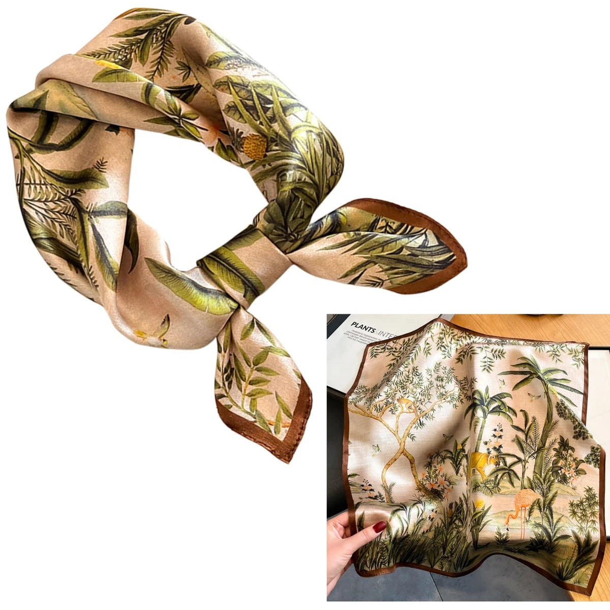 Foulard Carré Soie Mûrier 100% Floral 53cm Femme | MDN Store