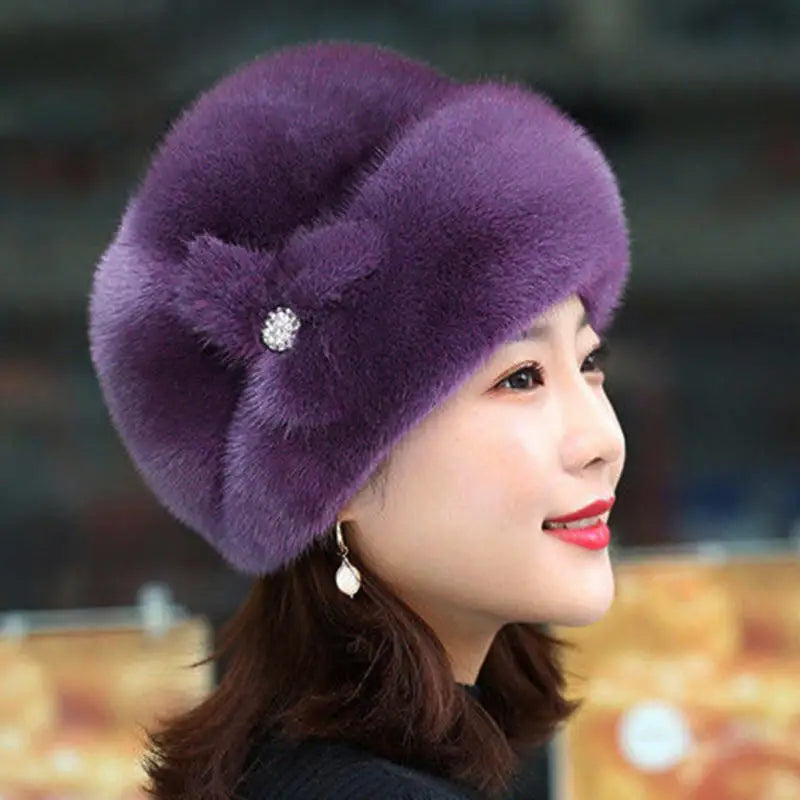 Bonnet Hiver Fourrure Vison Femme | MDN Store