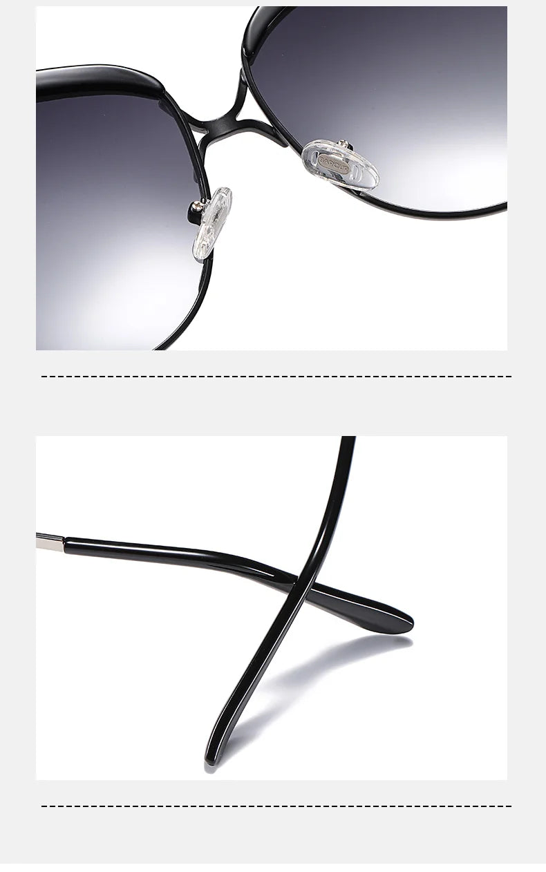 BARCUR Lunettes de Soleil Polarisées Femme Ovale Verres Dégradés UV400 Luxe | MDN Store 25