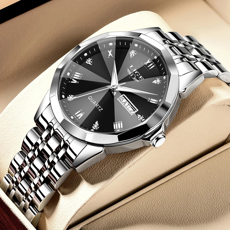 Montre Femme LIGE Luxe Acier Inoxydable - Étanche Lumineuse Date Quartz Cadeau | MDN