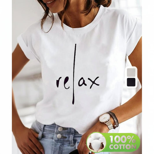 T-shirt Coton Relax Print Streetwear Femme | MDN