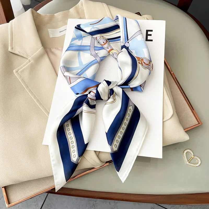 Foulard Carré Soie Satin Chaîne Rouge 70cm Femme | MDN Store