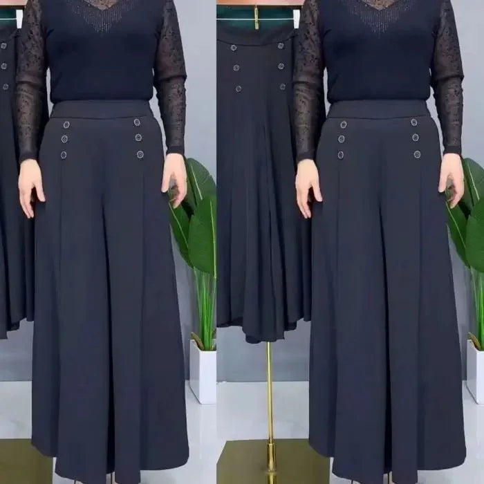 Pantalon Large Femme Anti-Froissage Noir | MDN Store