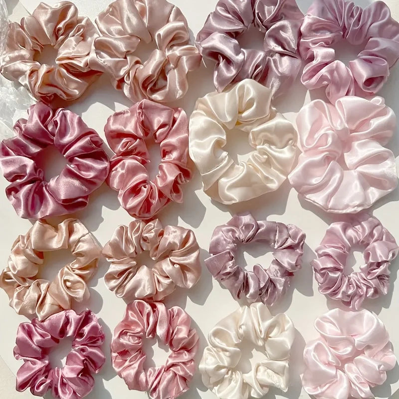 Lot de 16 Chouchous Satin Élastiques Couleurs Aléatoires pour Femme | MDN Store