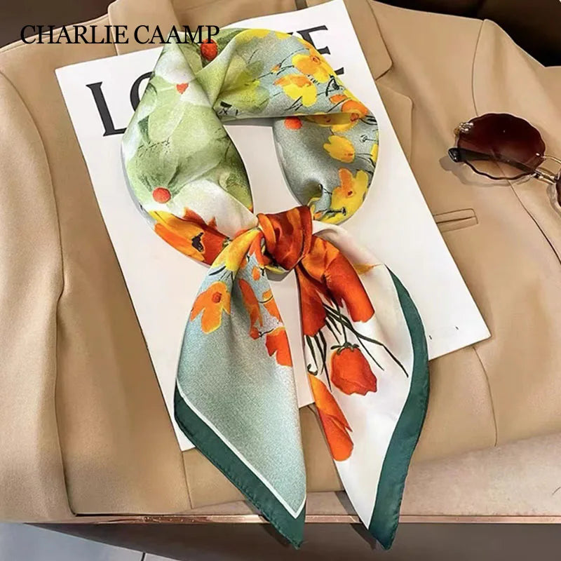 Foulard Carré Soie Floral Femme 70x70cm | MDN Store