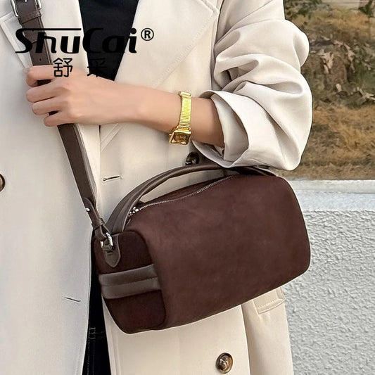 Sac Bandoulière Cylindrique Femme Cuir Véritable MDN - Luxe Designer