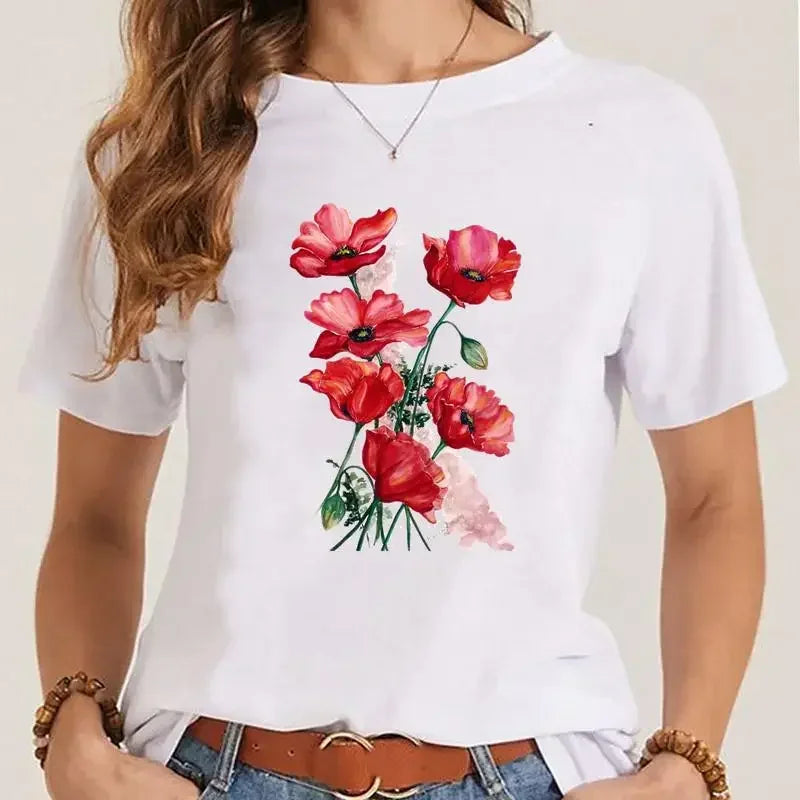 T-shirt Fleurs Printemps Style 90s Femme | MDN
