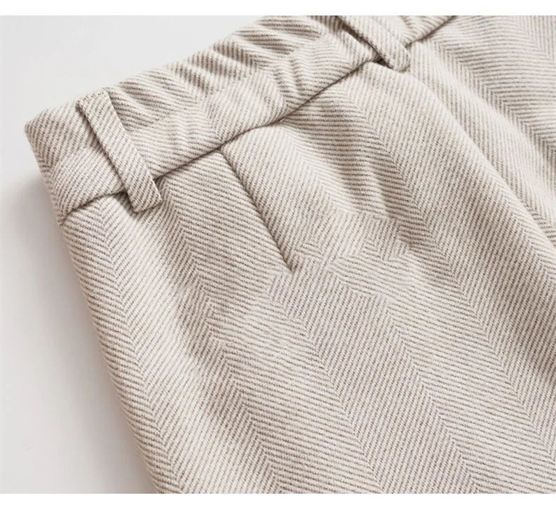 Pantalon Femme Laine Taille Haute - Velours Épais Chaud Automne Hiver | MDN