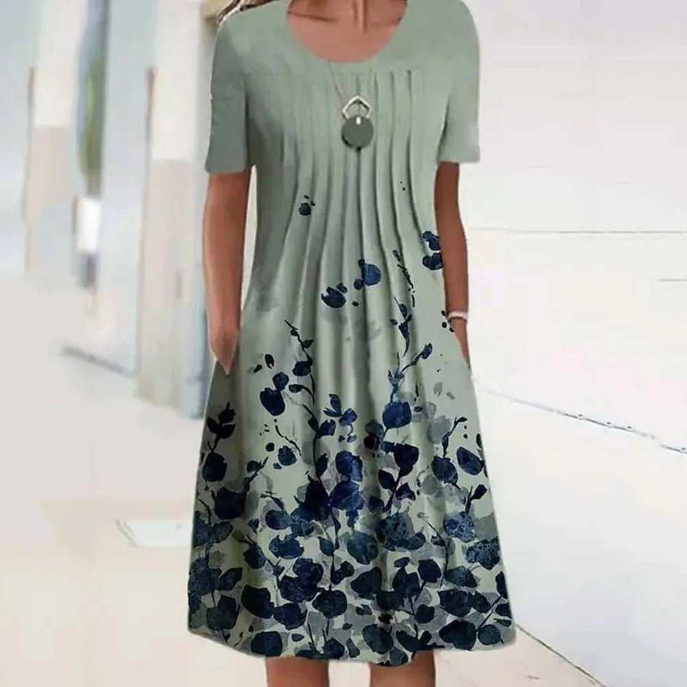 Robe Longue Femme Bohème Fleurie Volants Poches Été | MDN Store