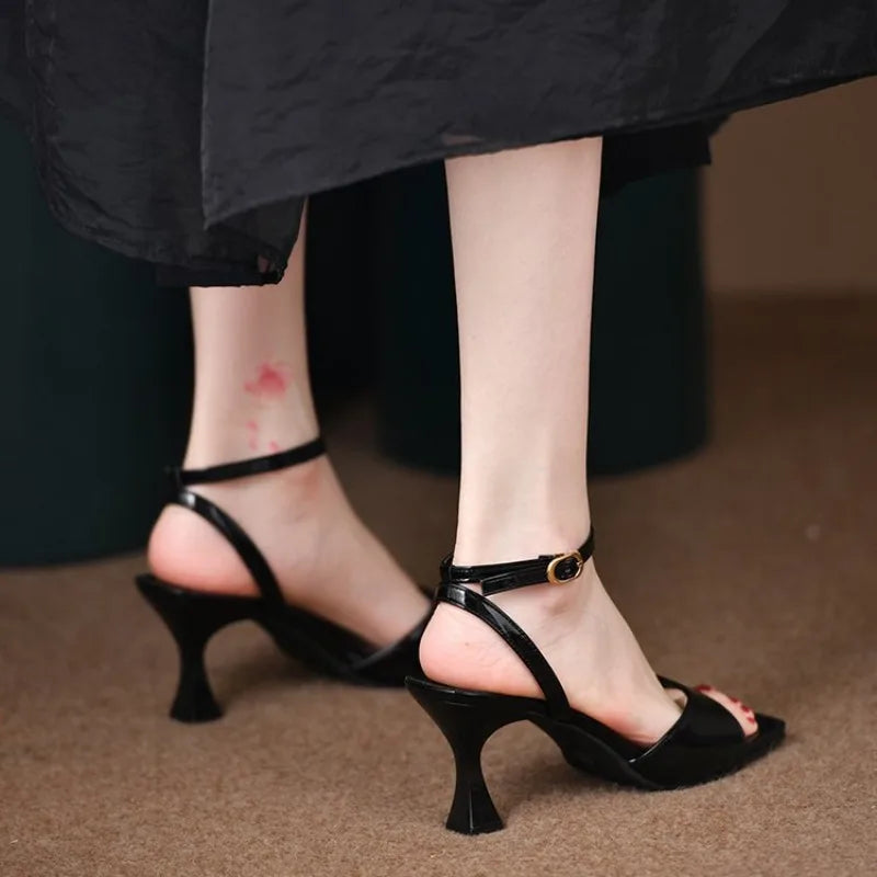Sandales Talon Fin Femme Soirée Élégant Sangle Boucle Été | MDN Store 25