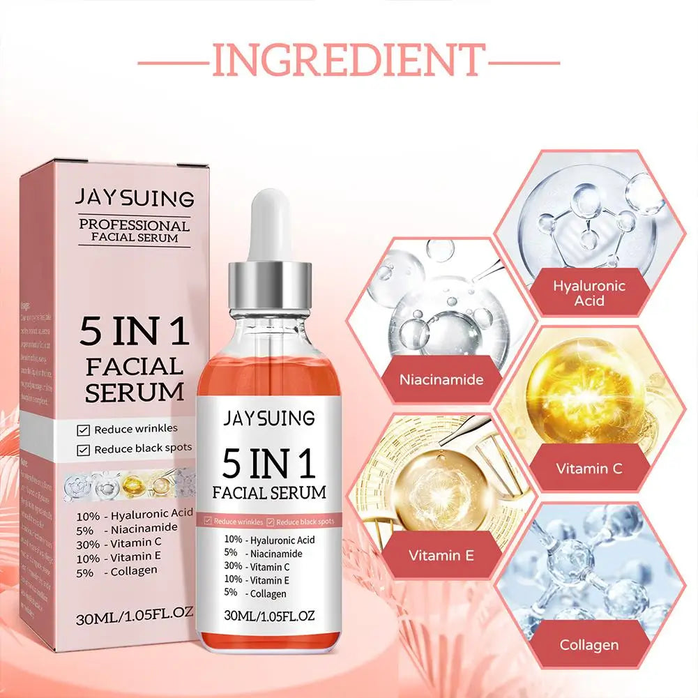 Sérum Visage 5 en 1 Vitamine C 30% Niacinamide Acide Hyaluronique Anti-Rides | MDN Store