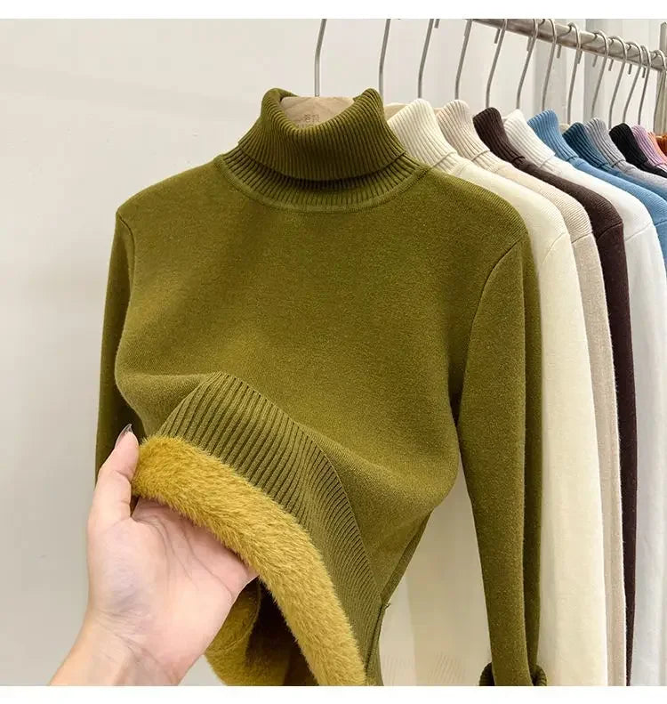 Pull Col Roule Femme Polaire Epais Manches Longues 8 Coloris | MDN Store