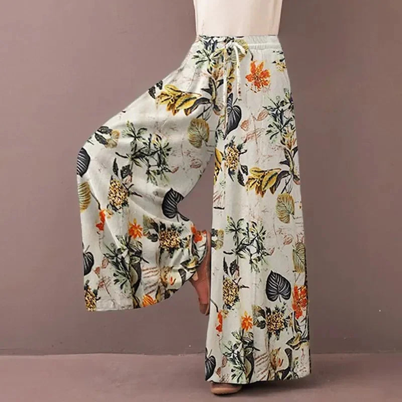 Pantalon Grande Femme Imprimé Floral Jaune | MDN Store