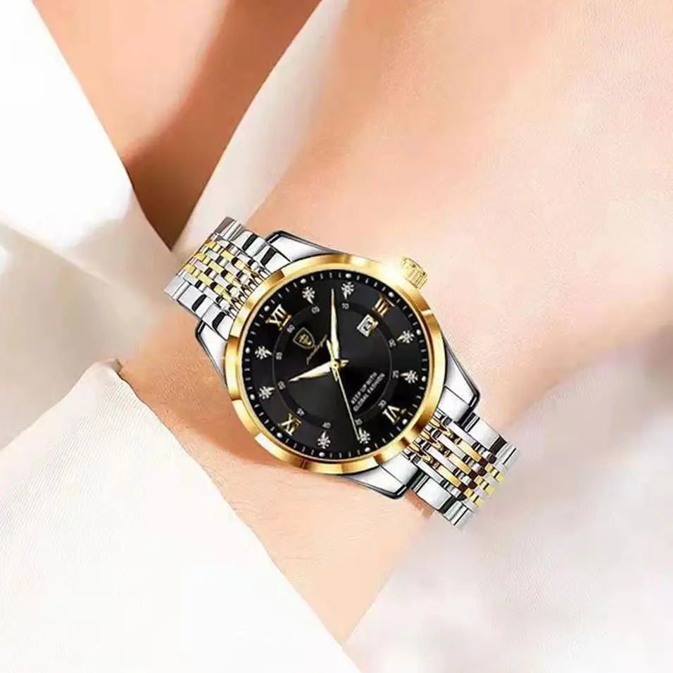 Montre Quartz Femme Acier Inoxydable Lumineuse Date Etanche Fashion | MDN Store 25