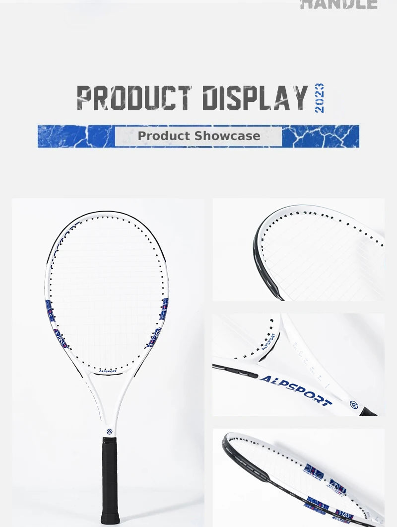 Raquette de Tennis Professionnelle ALPSPORT T800 — Fibre de Carbone 100%, Ultra-Légère 280g, Sangle Antidérapante | MDN Store 25