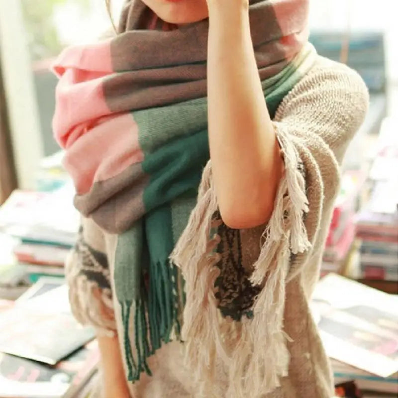 Écharpe femme à carreaux en polyester | MDN Store 25