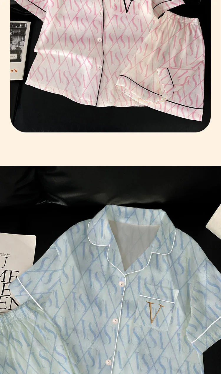 Pyjama Soie Glacée Court Été | MDN