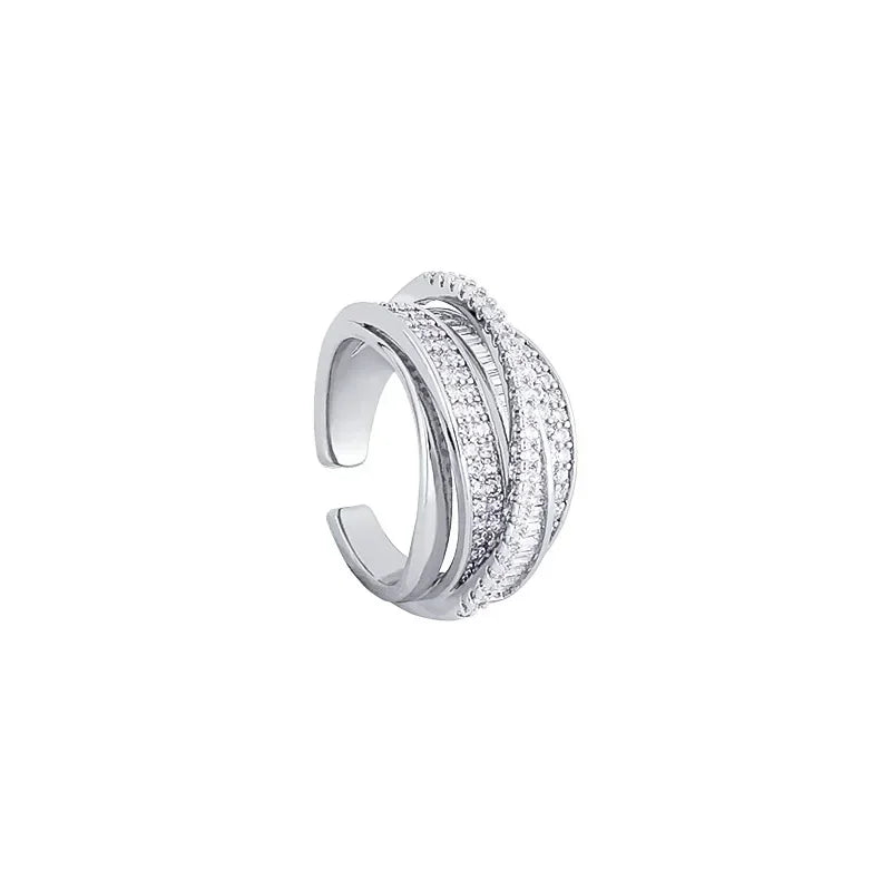 Bague Argent Zircon Ajustable Femme Mariage | MDN