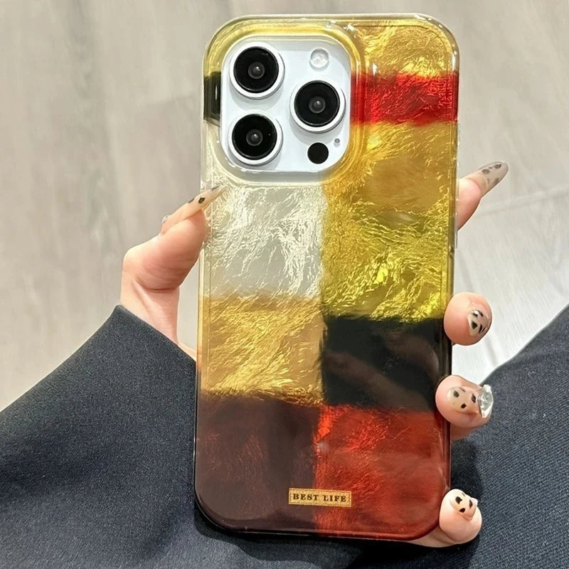 Coque iPhone Dopamine Carreaux Colorés Mate - 16 15 14 13 12 | MDN Store
