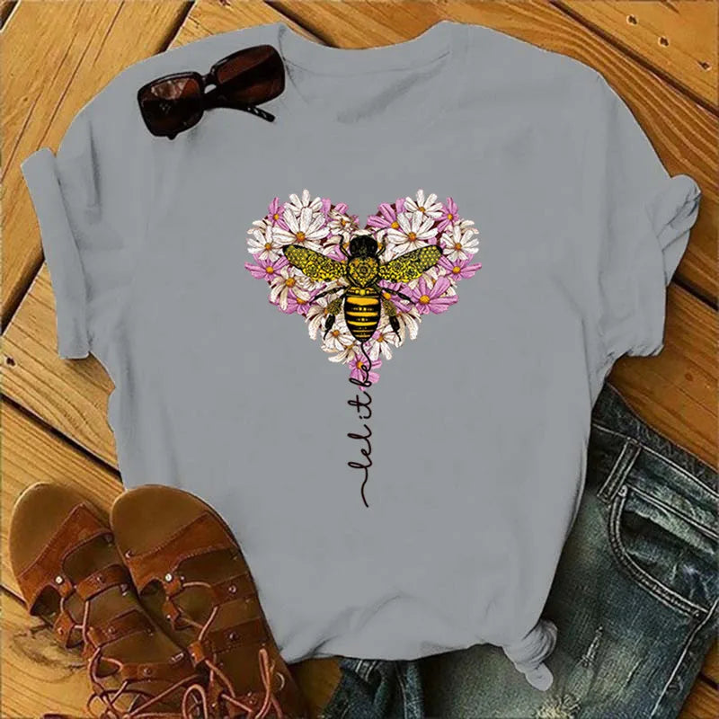 T-Chemise Coton Abeille Fleurs Oversize Femme | MDN Store
