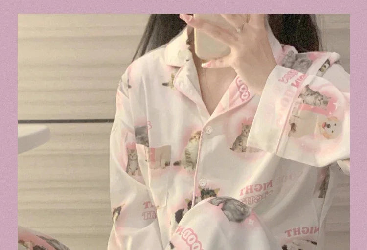 Pyjama Soie Glacée Chat Été | MDN Store