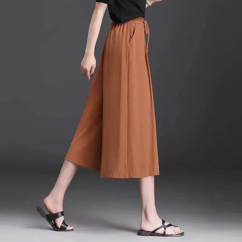 Jupe-Culotte Large Soie Glacée Femme | MDN Store