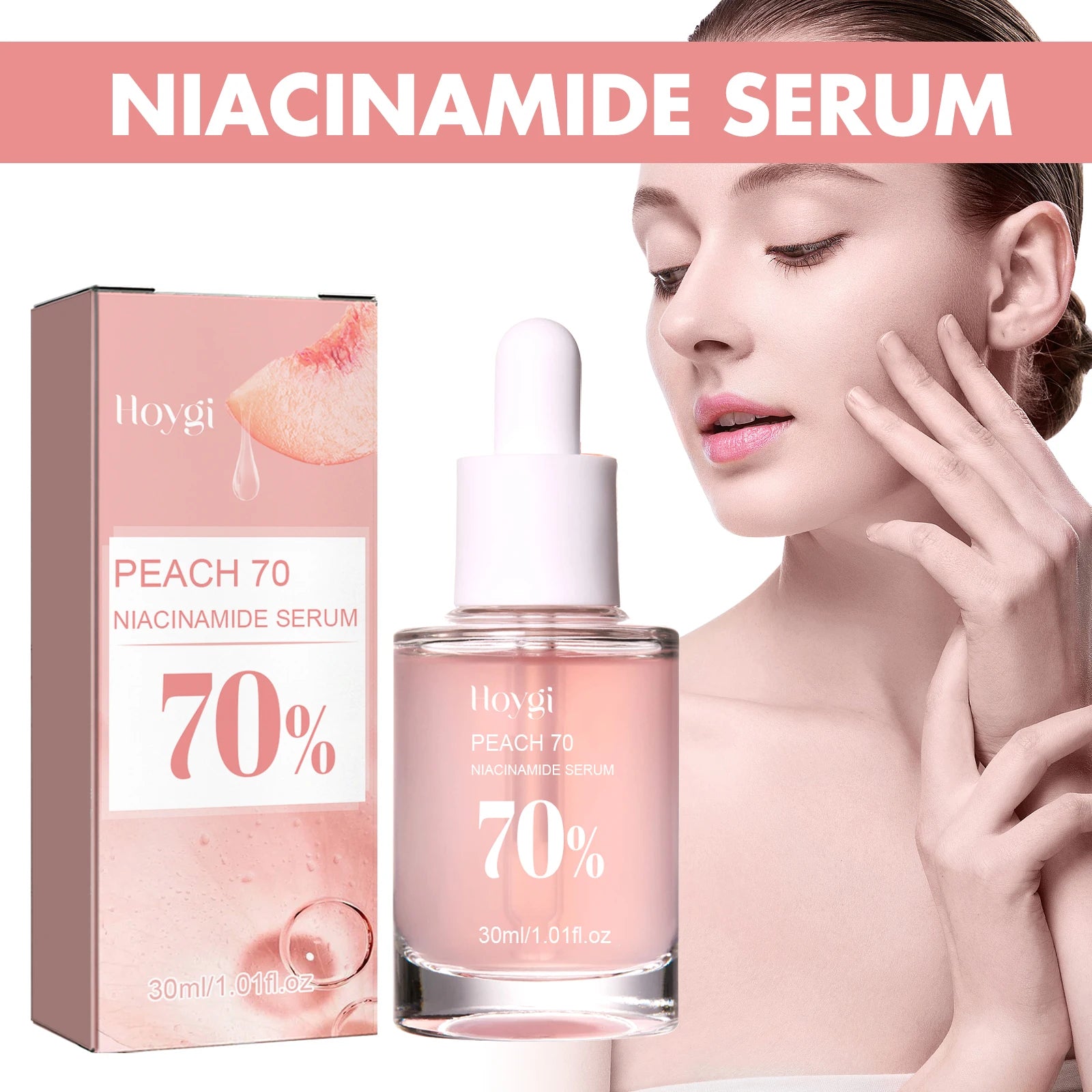 Sérum Visage Pêche 70% Niacinamide 5% Anti-Taches Pores Hydratant 30ml | MDN Store