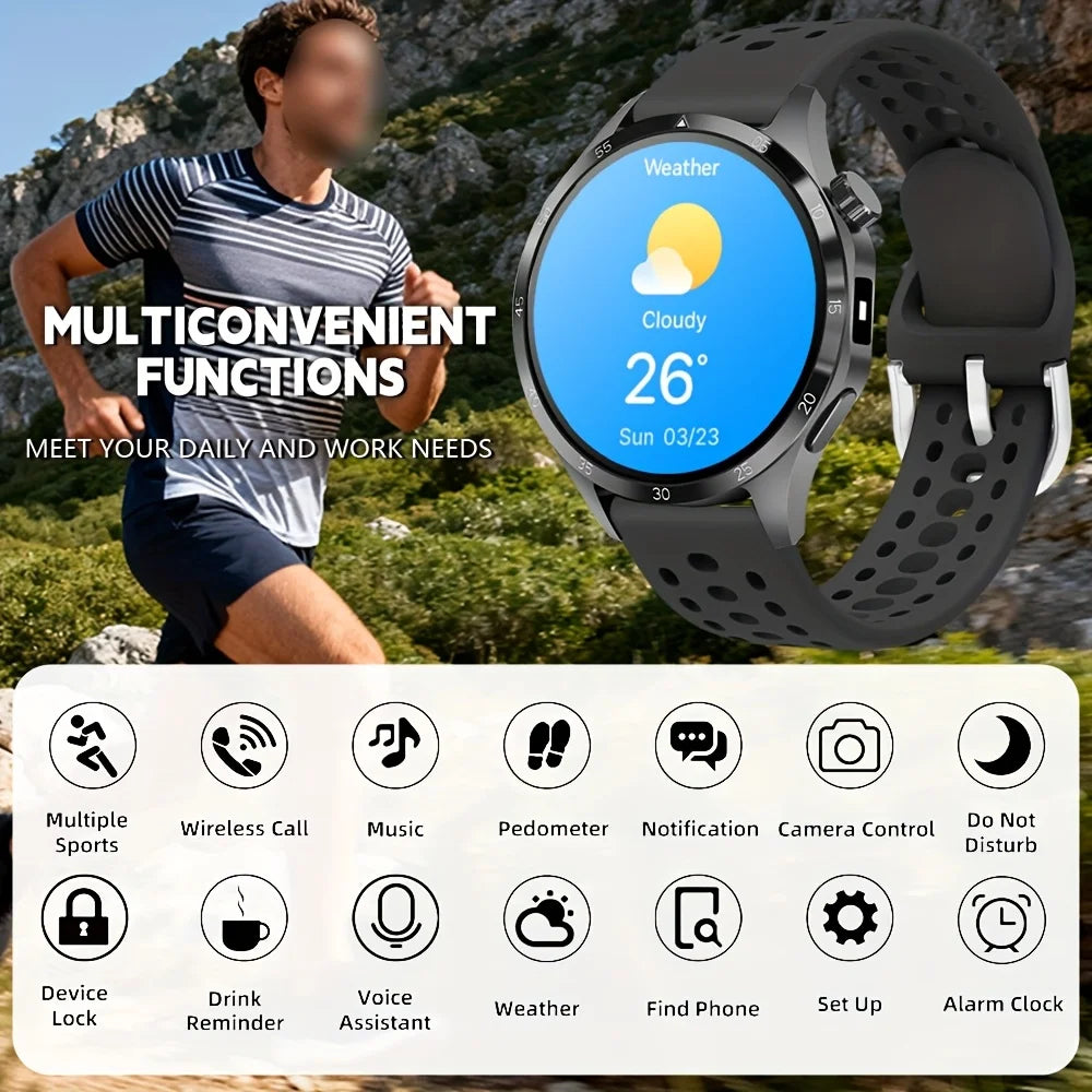 Montre Connectee Ecran Tactile 1.5 Pouce Bluetooth 5.3 Notifications Meteo | MDN Store 25