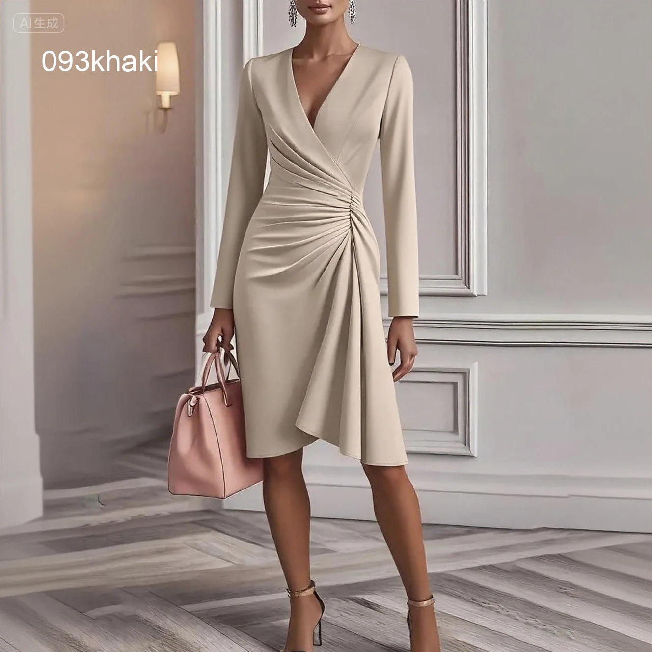 Robe Longue Femme Mousseline Manches Courtes Soiree Élégante | MDN Store