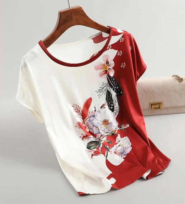 Blouse Fleurie Femme Manches Chauve-Souris Grande Taille | MDN Store 25