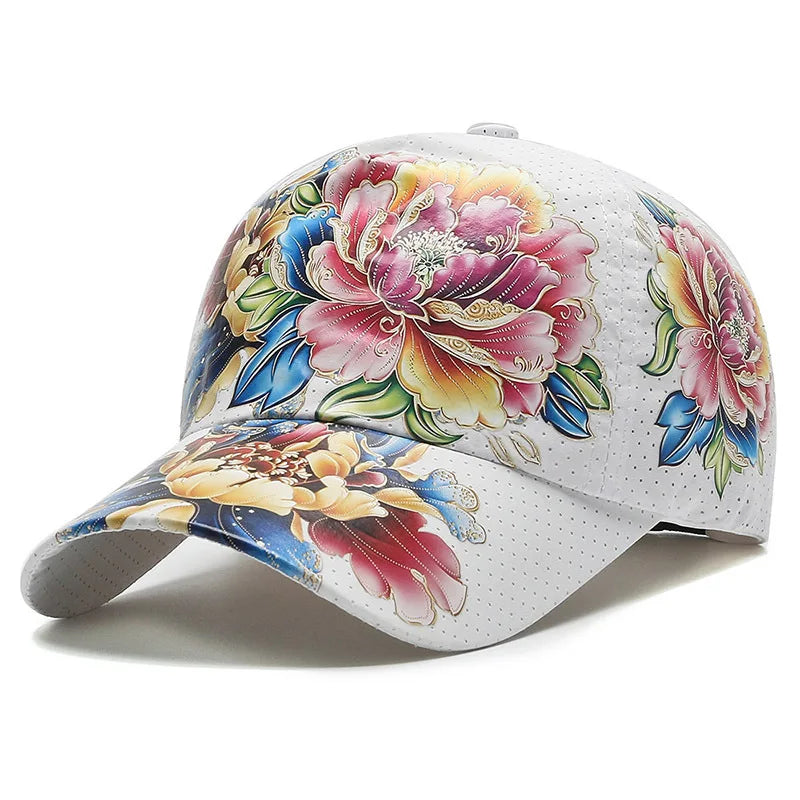 Casquette Baseball Florale Tie-Dye Hip Hop Femme Coton Reglable | MDN Store 25