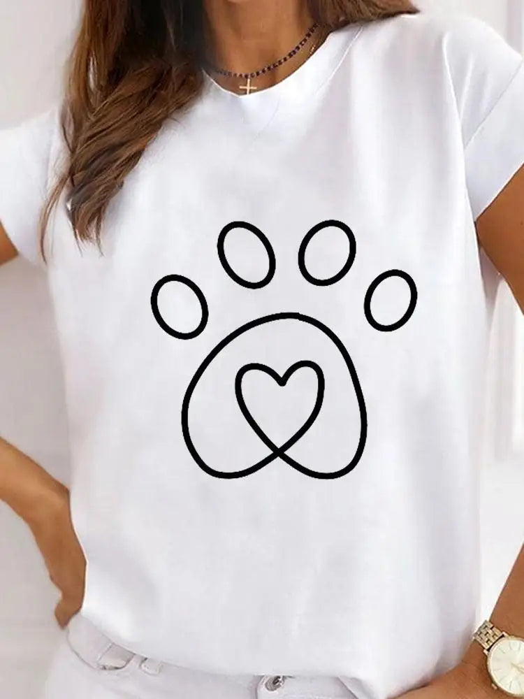 T-Chemise Patte Léopard Chat Chien Femme | MDN Store