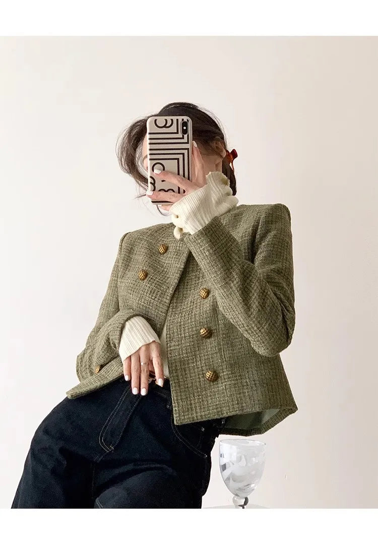 Veste Courte Vintage Pois Style Français | MDN Store