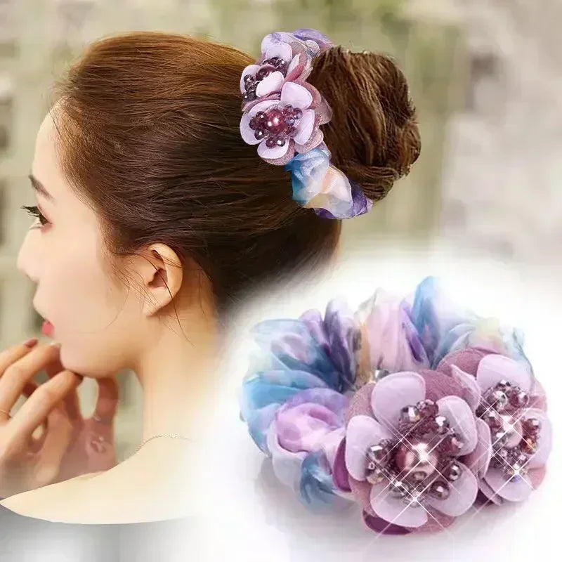 Chouchou Dentelle Nœud Fantaisie - Élastique Cheveux Femme Fille Haute... | MDN Store