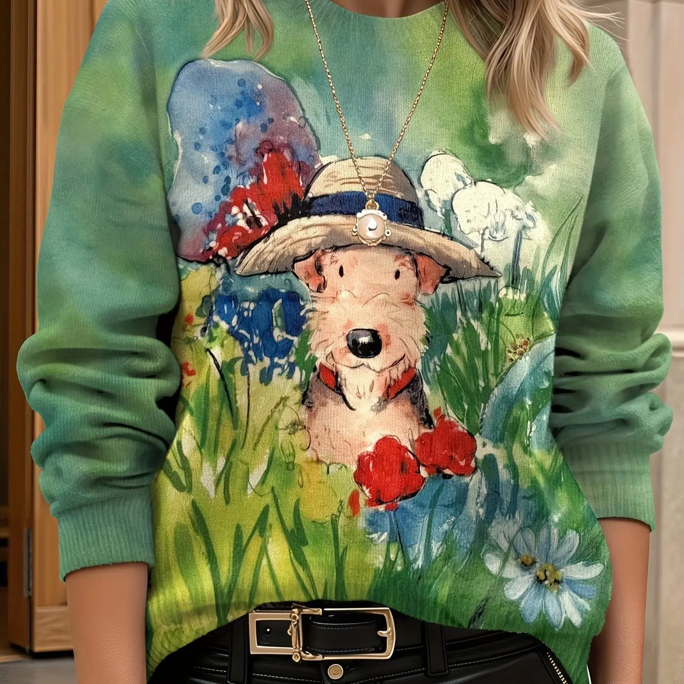 Pull Femme Floral Col Rond Manches Longues Ample 24 Coloris | MDN Store