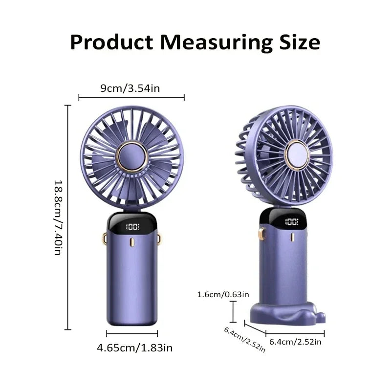 Mini Ventilateur de Cou Portable USB 5 Vitesses 1800mAh Ecran LED | MDN Store 25