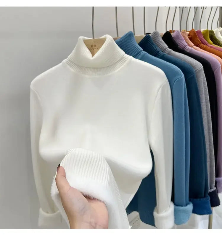 Pull Col Roule Femme Polaire Epais Manches Longues 8 Coloris | MDN Store