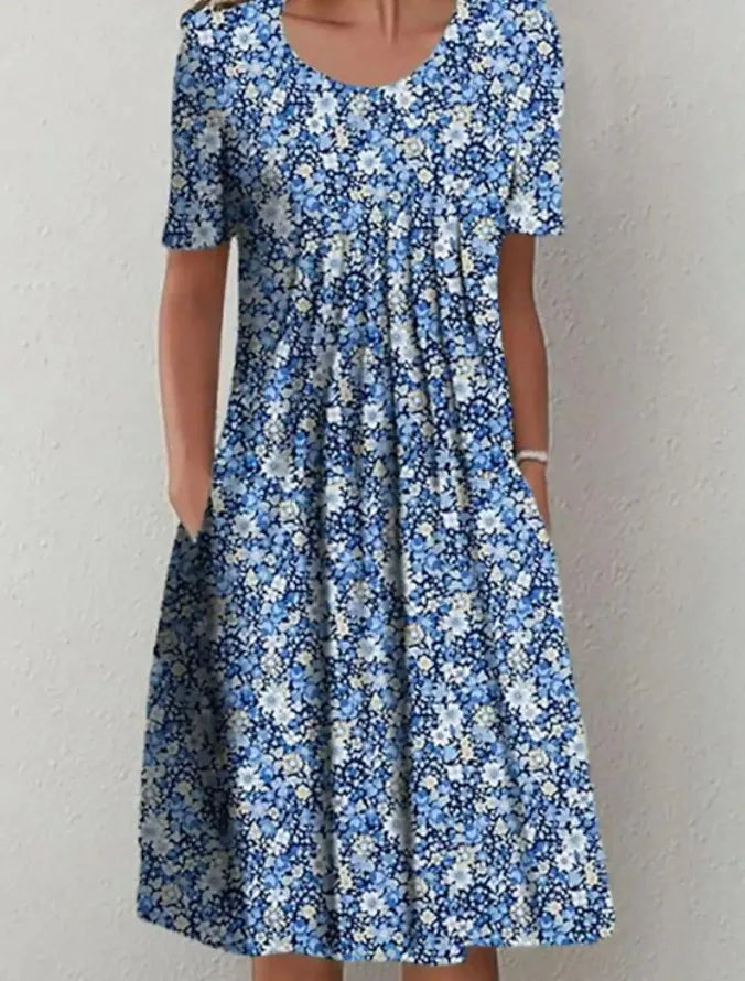 Robe Longue Femme Bohème Fleurie Volants Poches Été | MDN Store