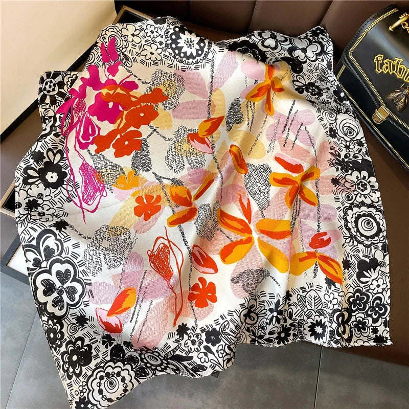 Foulard Carré Soie Naturelle 100% 53cm Femme | MDN Store