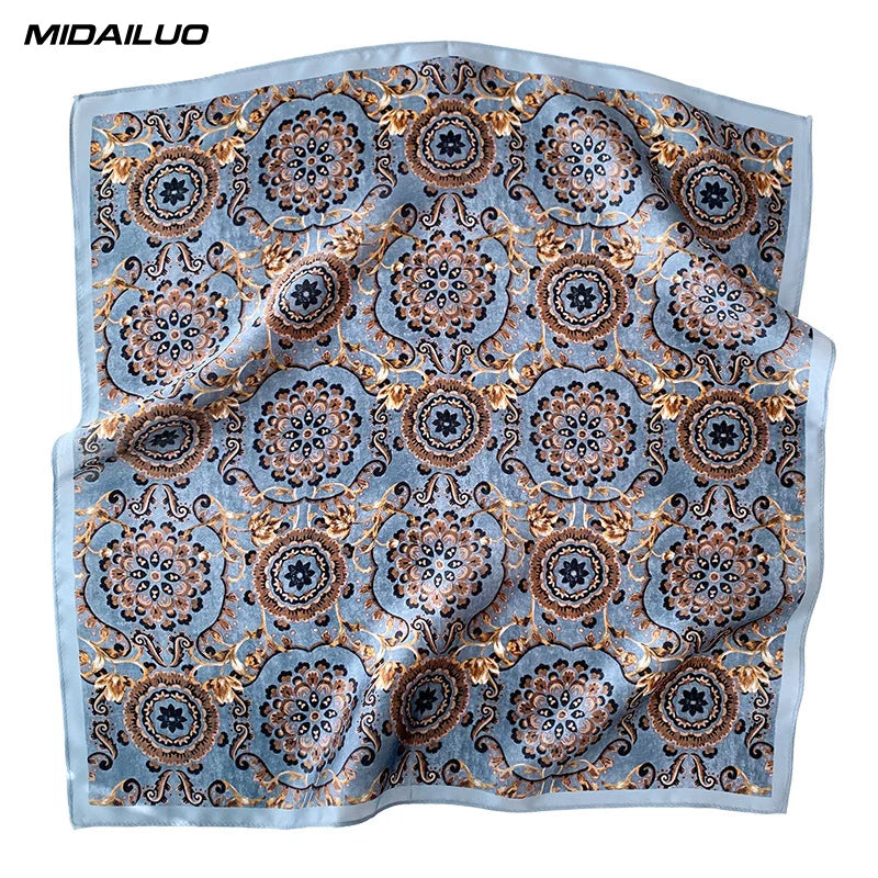 Foulard Carré Soie Mûrier 100% Bleu 53x53cm Femme | MDN Store