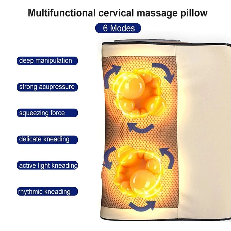 Oreiller Masseur Électrique Infrarouge - Dos, Cou & Épaules | MDN Store 25