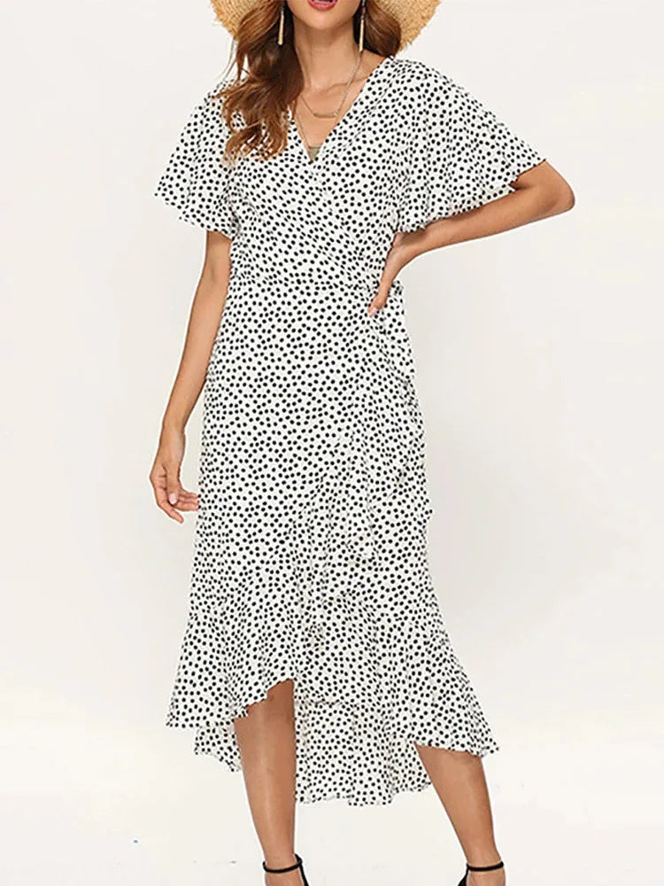 Été Plage Robe Maxi Femme Floral Imprimé Bohème Long Mousseline Robe | MDN Store