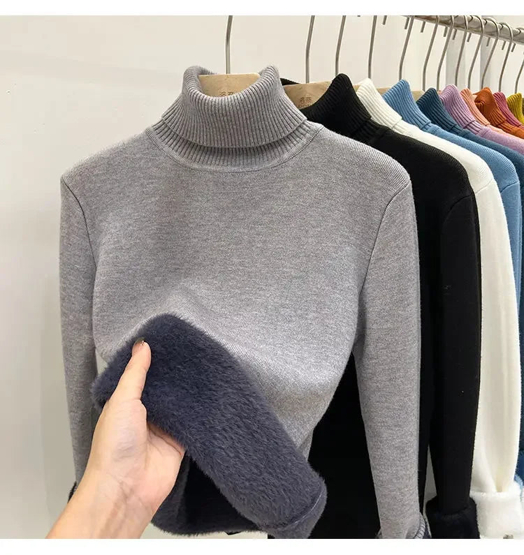 Pull Col Roule Femme Polaire Epais Manches Longues 8 Coloris | MDN Store