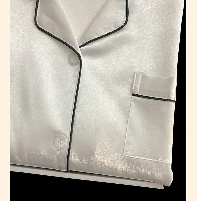 Pyjama Satin Soie Uni 2 Pièces | MDN Store