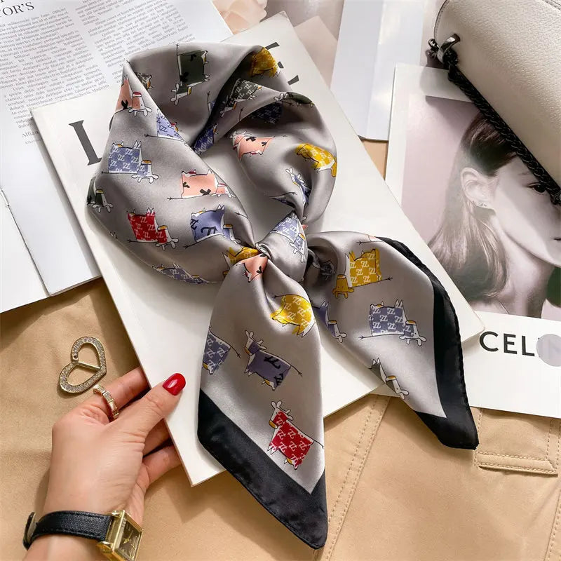 Foulard Carré Soie Floral Femme 70x70cm | MDN Store