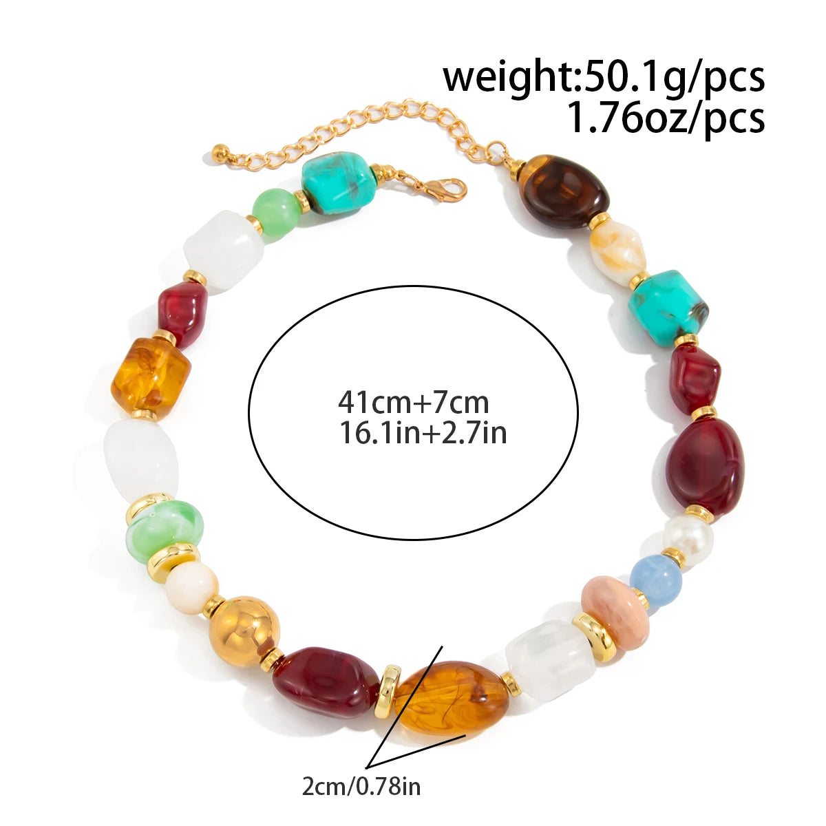 Collier Ras-de-Cou Perles Résine Bohème | MDN Store