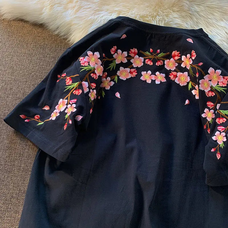 T-Chemise Broderie Cerisiers Femme | MDN Store