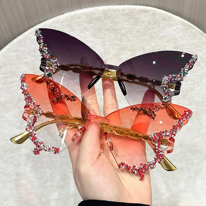 Lunettes Soleil Papillon Sans Monture Cat Eye Femme Homme | MDN Store