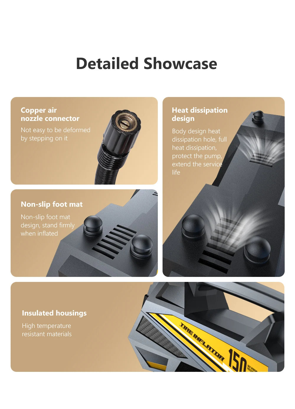 Compresseur Air Portable 12V 150PSI LED | MDN