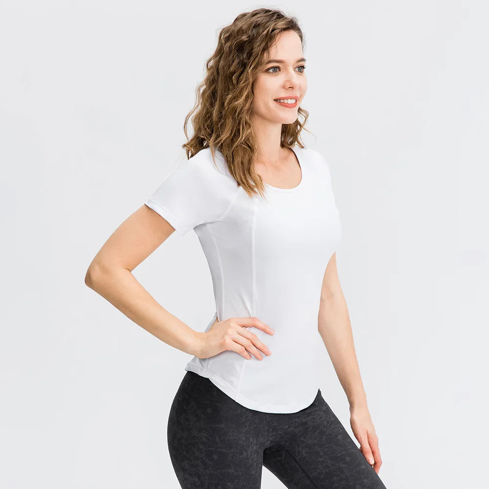 T-Chemise Sport Femme Moulant Yoga - Top Fitness Manches Courtes | MDN Store
